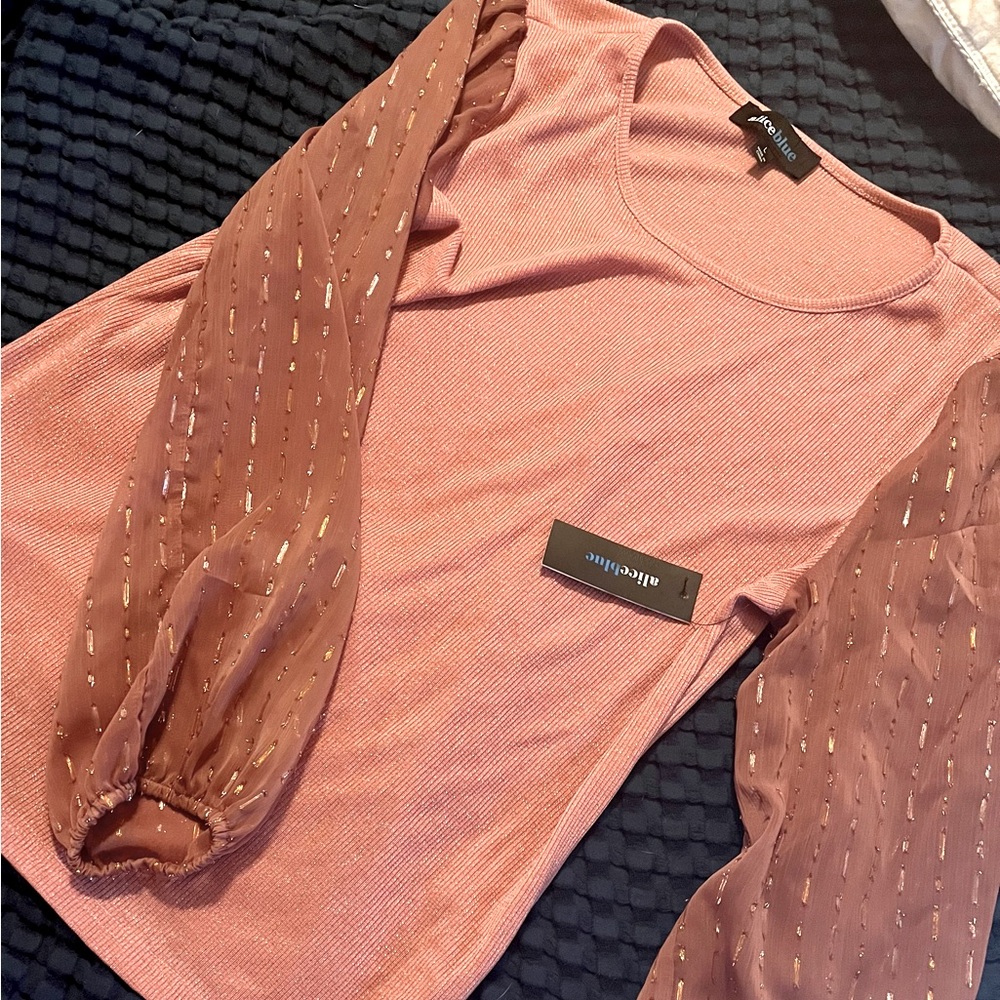 NWT ALICE BLUE pink LS top